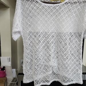 Valerie Stevens White Crochet Blouse